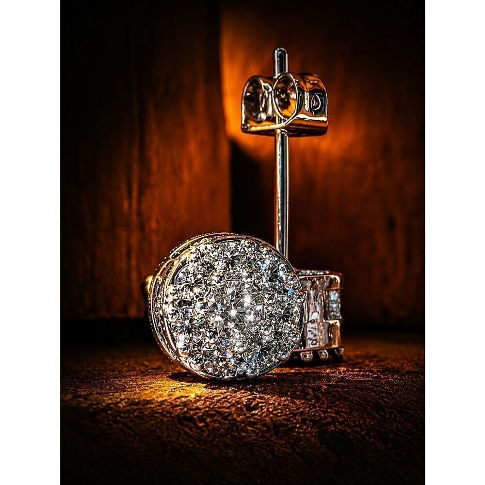 Silver Iced Out Earrings 